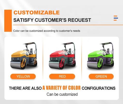 3000kg Twin Drum Mini Road Roller με συχνότητα διέγερσης 70Hz και ομαλή λειτουργία