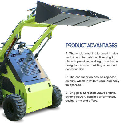 Πηγαίνετε πίσω από το Crawler Mini Skid Steer Loader που τροφοδοτείται από κινητήρα YUNNEI για όφελος