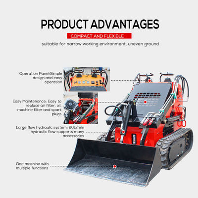 MOOG Mini Diesel Crawler Track Loader με ταχύτητα 3600 στροφών ανά λεπτό και υδραυλικό σφυρί
