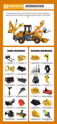HQ-WZ-15-26 Backhoe Loader Πολυλειτουργικός Excavator Backhoe με απόσταση τροχών 500mm