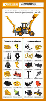 HQ-WZ-20-28 Μίνι Excavator Backhoe Loader με 37 KW και 500 mm Min. Ράδιο στροφής