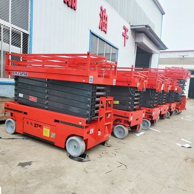 48V/4.5kw Δύναμη κινητήρα 320kg ονομαστικό φορτίο Υδραυλικός τροχός κινητή πλατφόρμα ανύψωσης ψαλίδι