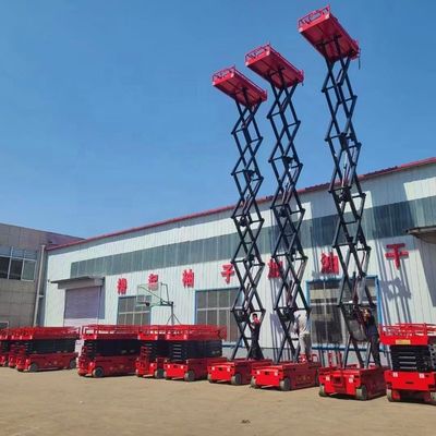48V/4.5kw Δύναμη κινητήρα 320kg ονομαστικό φορτίο Υδραυλικός τροχός κινητή πλατφόρμα ανύψωσης ψαλίδι