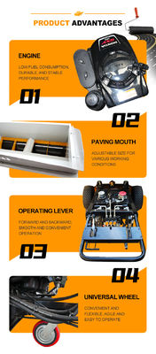 Μίνι Paver 25cm-1μέτρο πλάτος Asphalt Paving Machine με 1690 x 1000 x 1150 mm Μέγεθος
