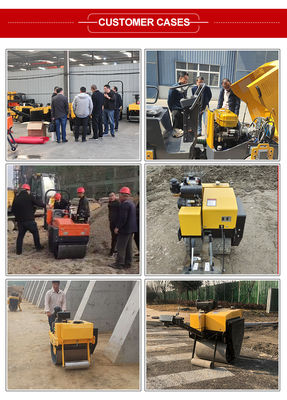 20KN Ενθουσιαστική δύναμη HQ-YL600 Μονό τύμπανο Mini Walk Behind Vibratory Road Roller Hand Roller Compactor