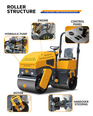 5 τόνων Steel Wheel Road Roller YL800 με υδραυλική δεξαμενή 25L και ηλεκτρομαγνητικό συμπλέκτη